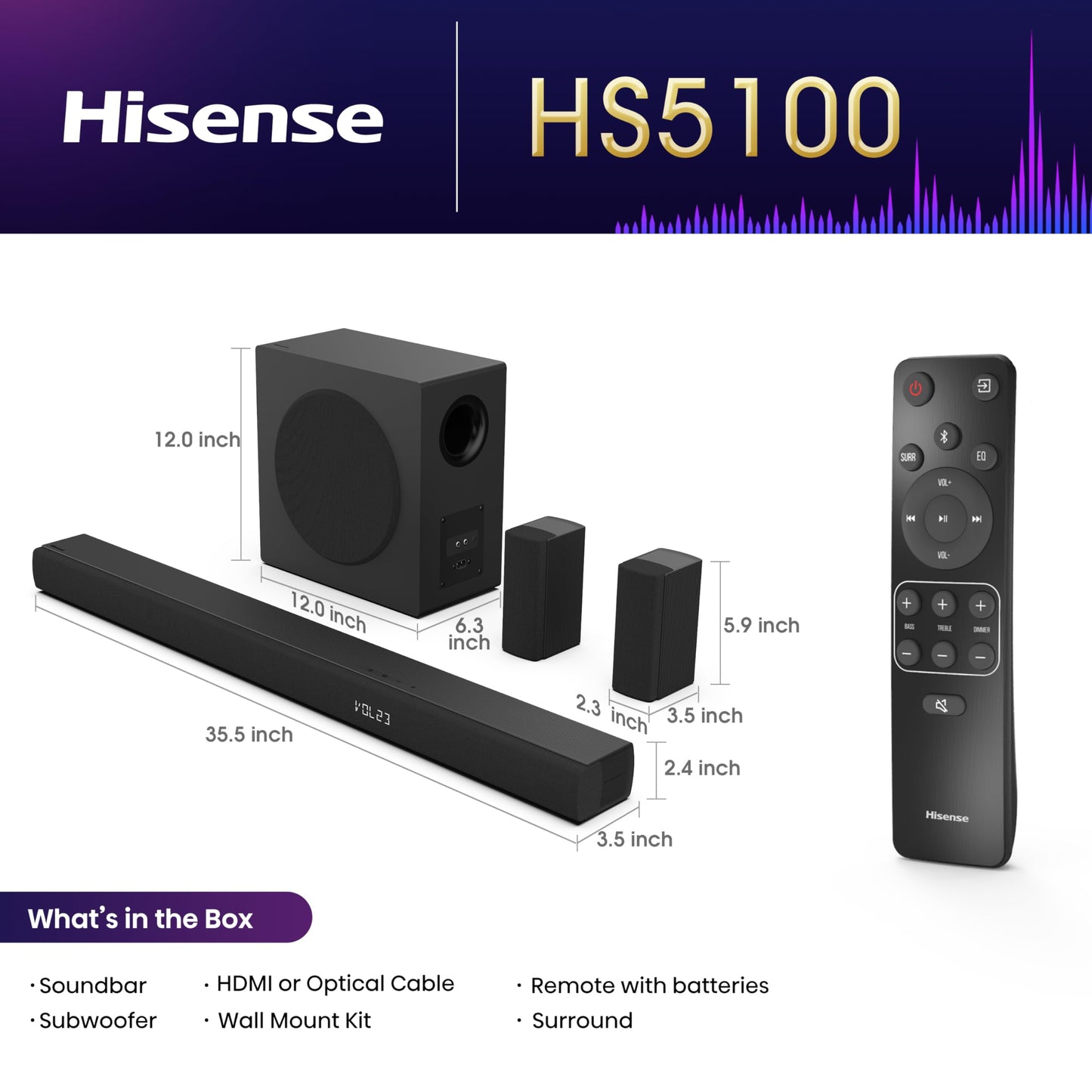 Hisense HS5100 5.1 Channel Soundbar