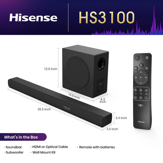 Hisense HS3100 3.1 Channel Soundbar