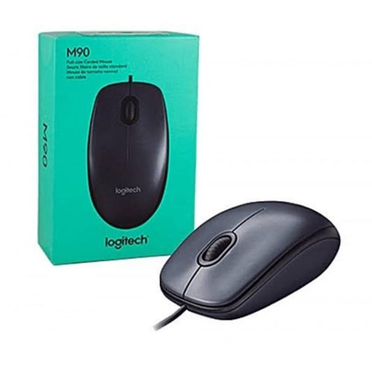 Logitech Corded Mouse M90 (Black) USB 3 buttons optical tracking with wheel
