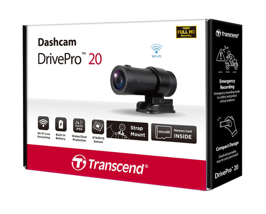 Transcend Motorcycle Dashcam DrivePro 20B 64GB